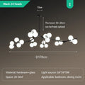 Lustre Boule Design — Noir 24 ampoules