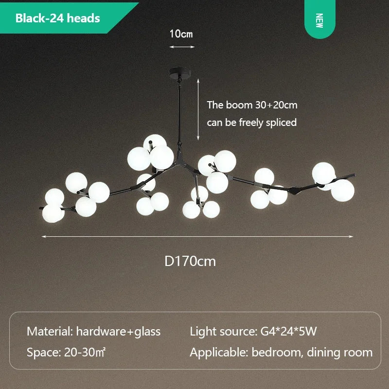 Lustre Boule Design — 5 pièces Ampoule G9 3000K
