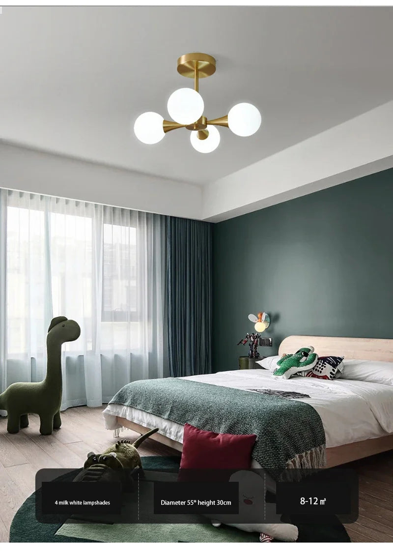 Lustre Cuivre — Plafonnier Boule Moderne