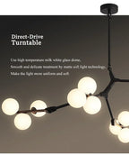 Lustre Boule Design — Noir 24 ampoules