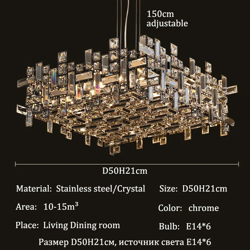 Lustre Salle à Manger Cristal — Métal