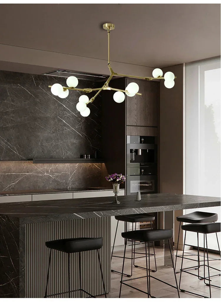 Lustre Boule Design — 5 pièces Ampoule G9 3000K
