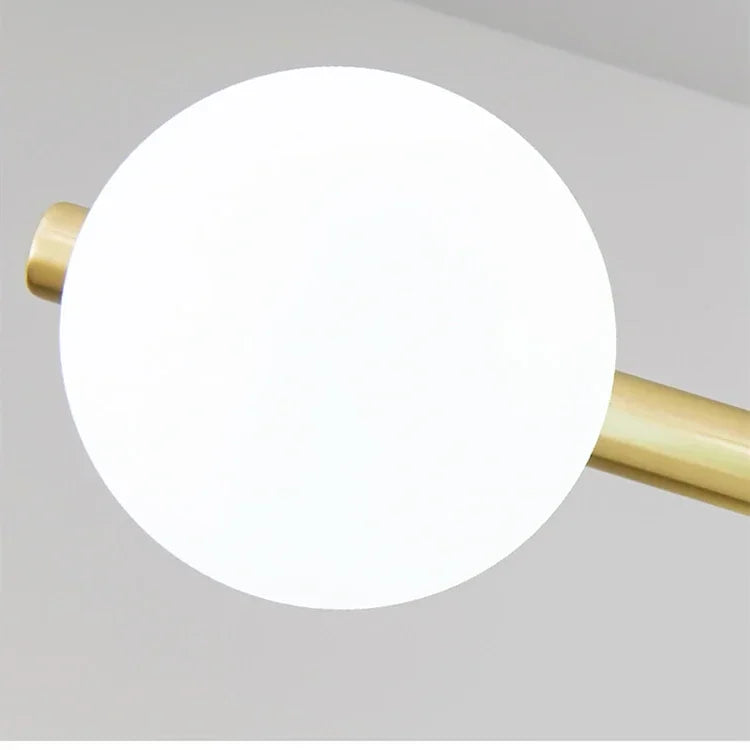 Lustre Blanc Moderne — Verre — 6 G Boule dans boule