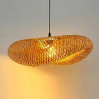 Lustre Bambou Tressé Artisanal LED — Design Vintage Naturel — 40 à 80cm