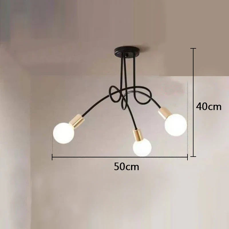 Lustre Chambre Adulte Doré — LED — Blanc doré 3 ampoules