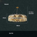 Lustre Cristal Moderne — Métal — 60cm