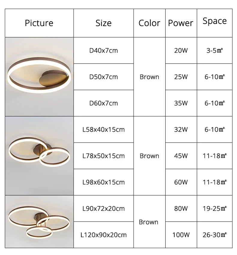 Lustre Design LED — Métal — 1 anneau 60cm