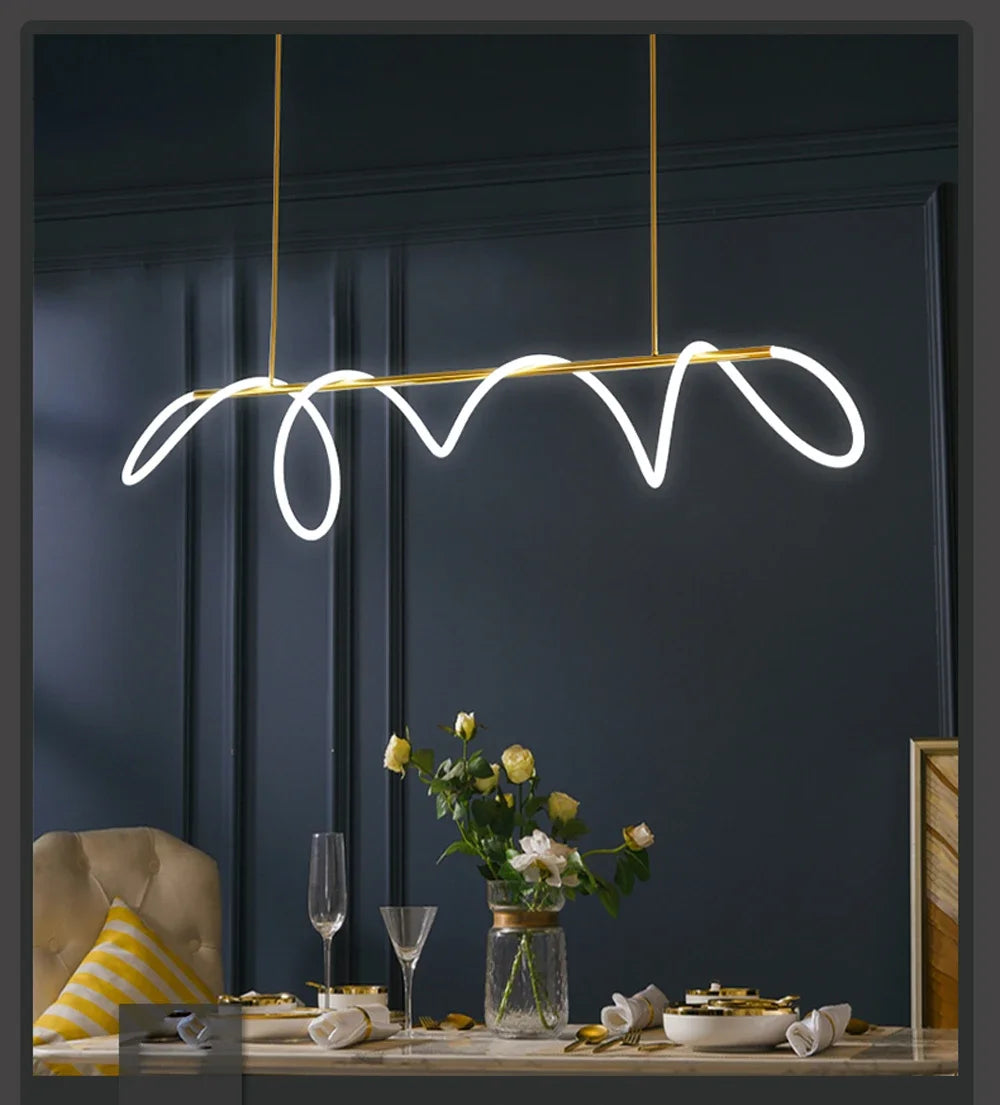 Lustre Cuisine Industriel — Nordique — Doré 150 cm A