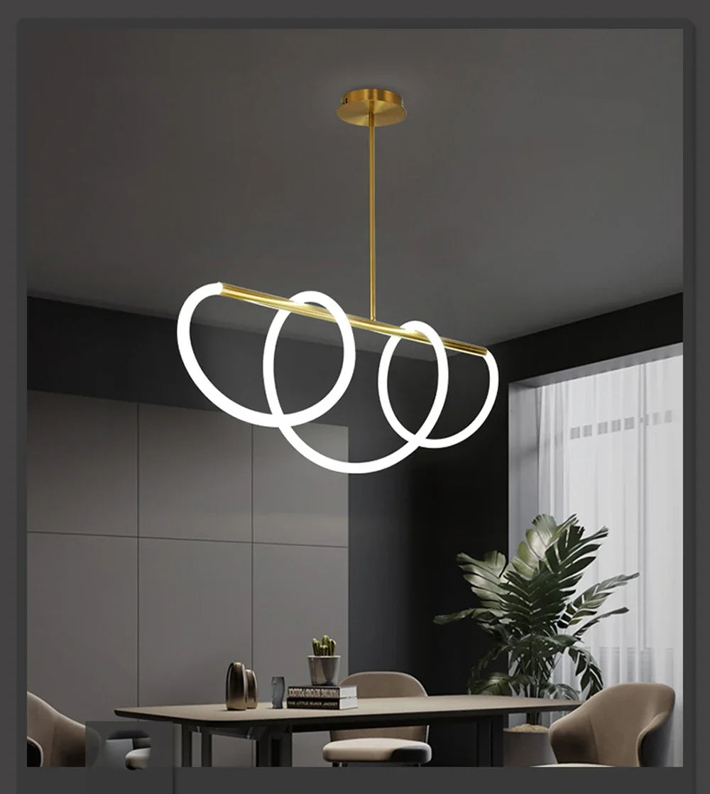 Lustre Cuisine Industriel — Nordique — Doré 150 cm A