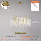 Lustre Cristal Ancien — Métal — Rond 46cm