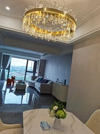 Lustre Cristal Moderne — Métal — 120cm Ovale