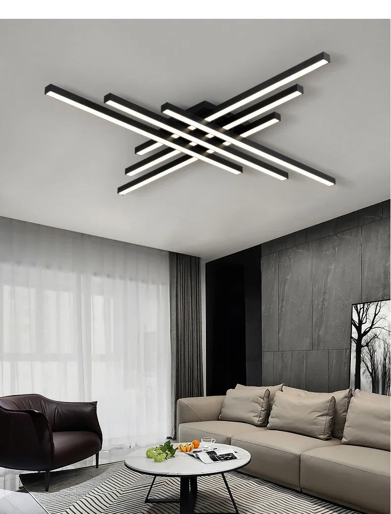 Lustre LED Chambre — Noir