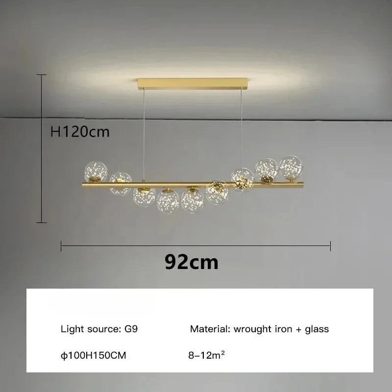 Lustre Design Salle à Manger — Cuisine — Type B - 7 ampoules - 49W
