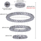 Lustre Cristal Français Luxe - Suspension Dorée Chromée 40cm LED