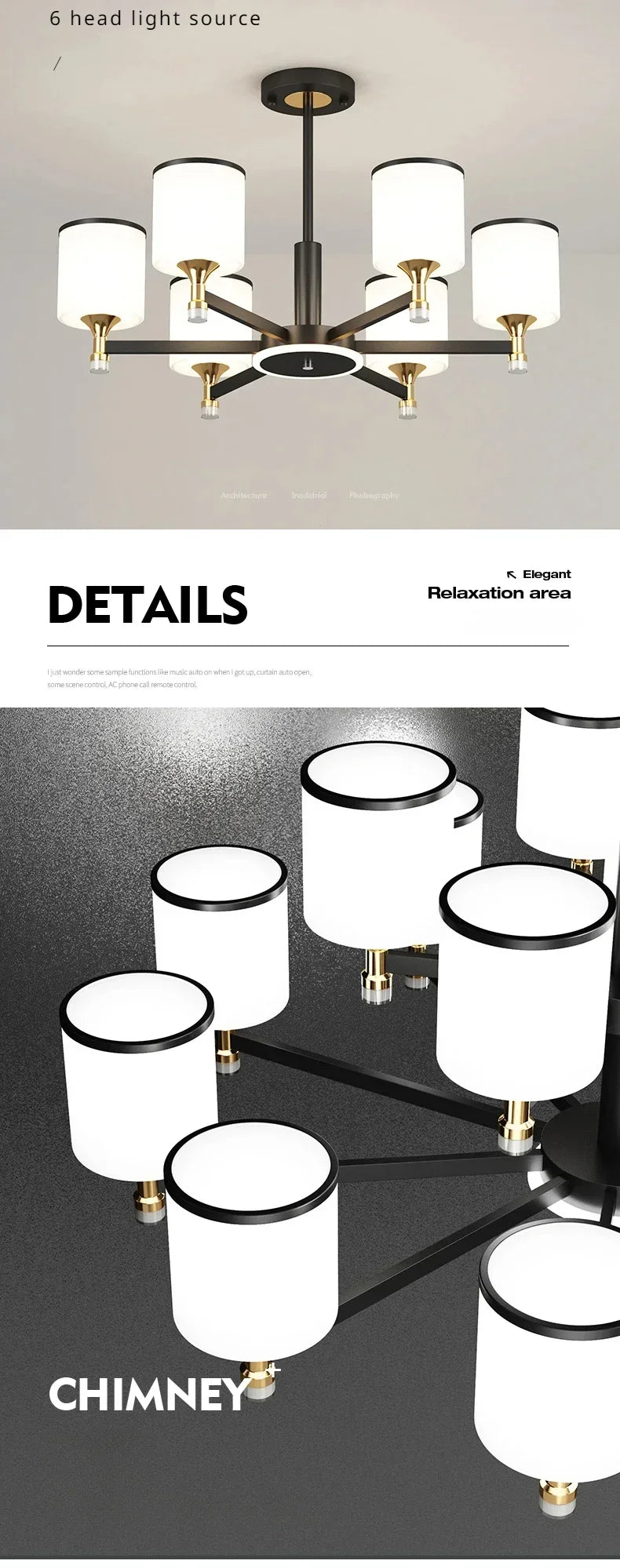 Lustre Moderne Salon — Plafonnier Nordique Design