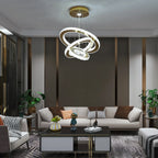 Lustre Cristal Français Luxe - Suspension Dorée Chromée 40cm LED