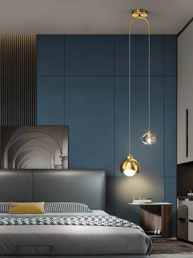 Suspension Cristal Minimaliste Nordique — Long Line Luxe — Chambre et Salon