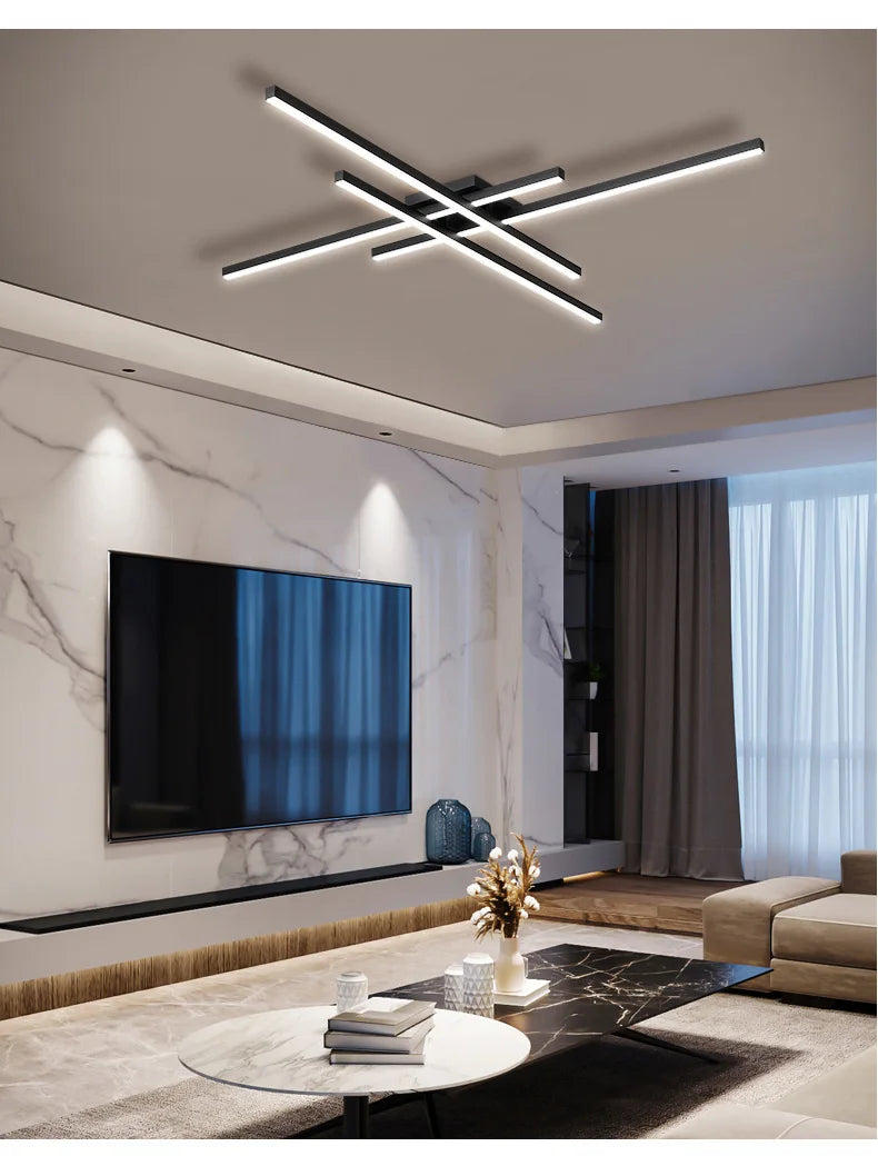 Lustre LED Chambre — Noir