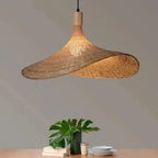 Suspension Rotin Japonaise Wabi Sabi 30cm - Lustre LED Naturel