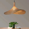 Suspension Rotin Style Japonais | Lustre Naturel Zen 30cm | Luminaire Bambou Wabi-Sabi