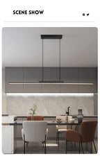 Lustre Salon Design Moderne Long — Salle à Manger et Cuisine — Minimaliste