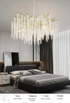 Lustre Cristal Ancien — Métal — Longueur 150cm
