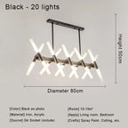 Lustre Cuisine Moderne — L doré 20 ampoules