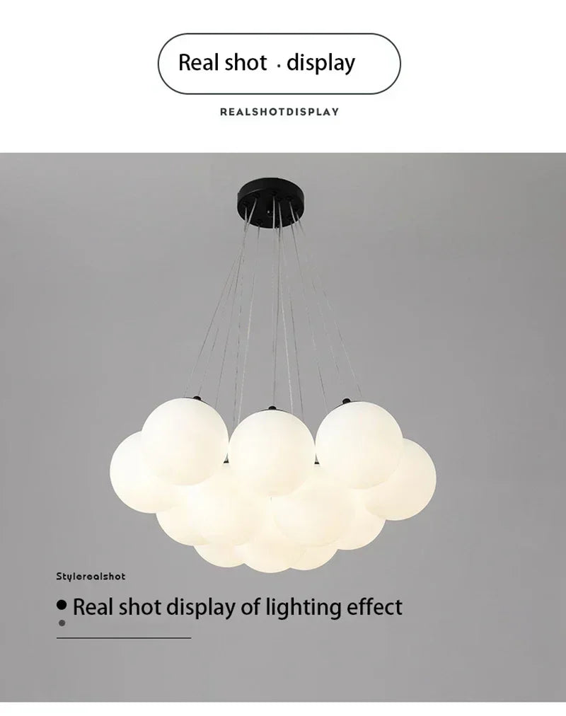 Lustre Blanc Moderne — Salon — 19 ampoules