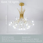 Lustre Cristal Ancien — 13 ampoules doré