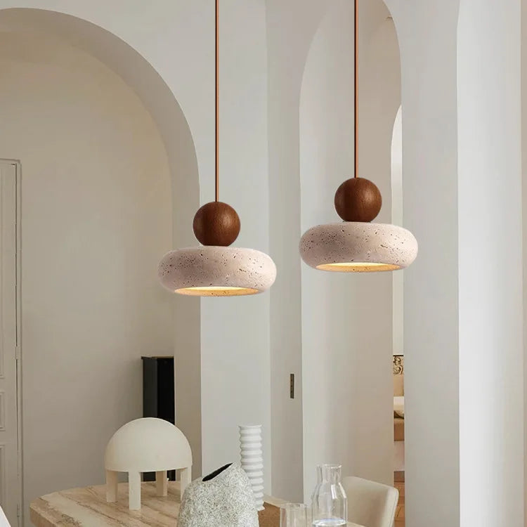 Suspension Pierre d'Agate Naturelle — Design Vintage Unique — Chambre et Restaurant