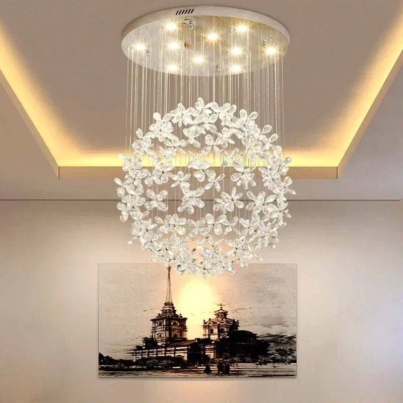 Lustre Cristal Moderne — Escalier