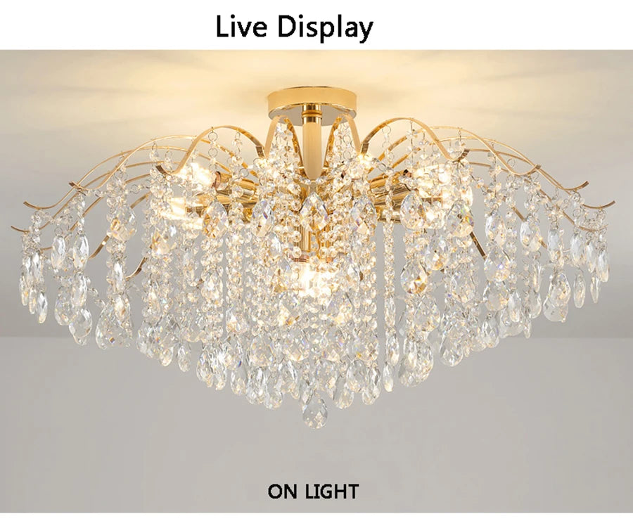 Lustre Baroque — Plafonnier LED Cristal