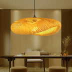 Suspension Rotin Tressé Fait Main 40/60/80/100cm - Lustre Bambou LED