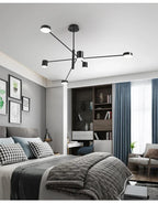 Lustre Chambre Ado — Noir — Doré S 4 ampoules 102cm