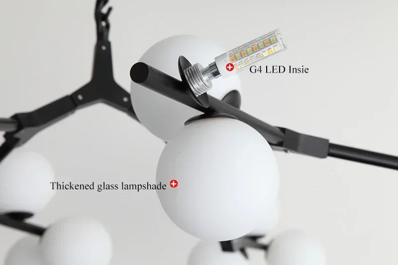 Lustre Boule Design — Noir 24 ampoules