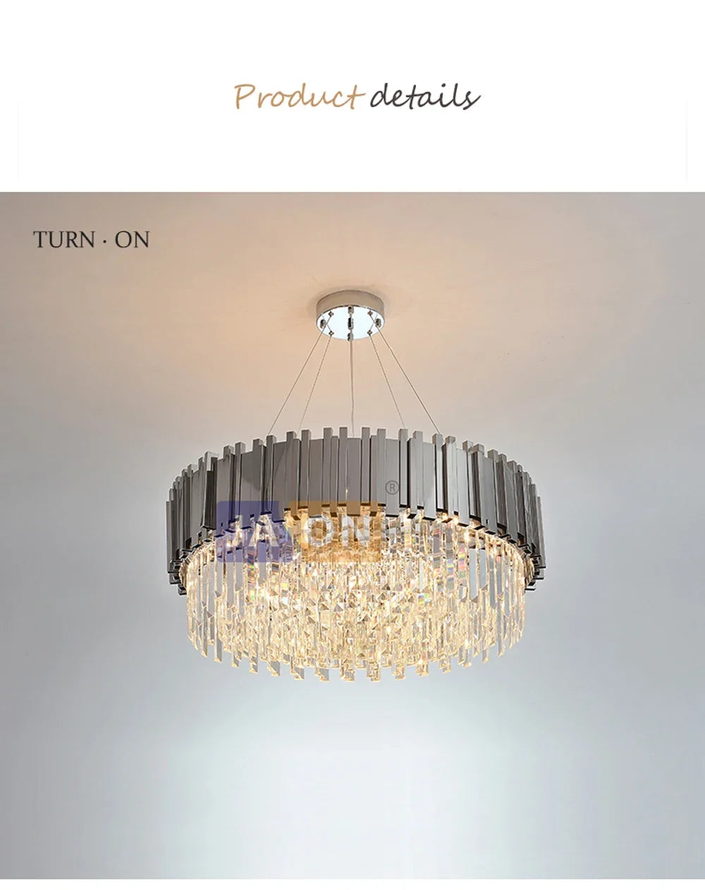 Lustre Cristal Design — Moderne — Oval 150cm