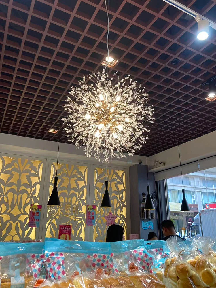 Lustre Pissenlit LED Design Étoilé — Fireball Créatif — Salon et Chambre