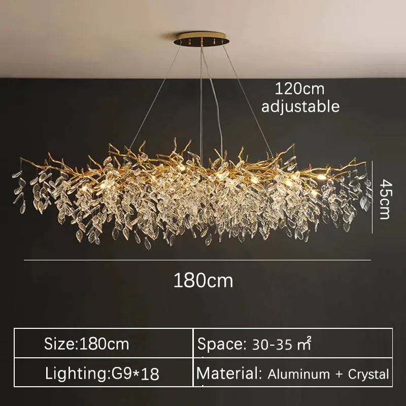 Grand Lustre Salle à Manger — Cristal Grand Format — Rond 45cm