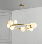 Lustre Globe Verre — Blanc