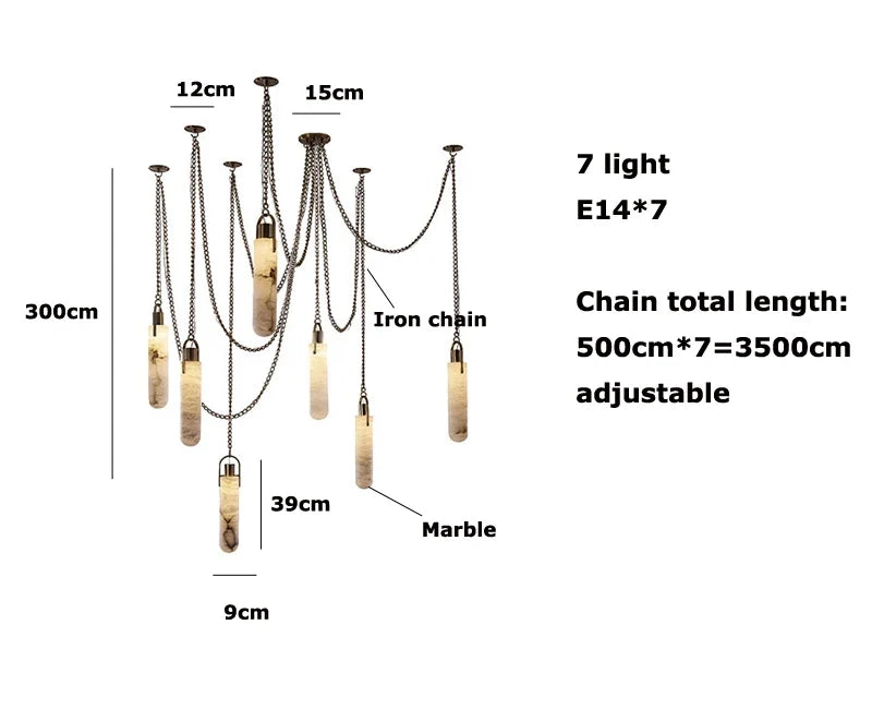 Lustre Aluminium Design — Métal — 3 ampoules