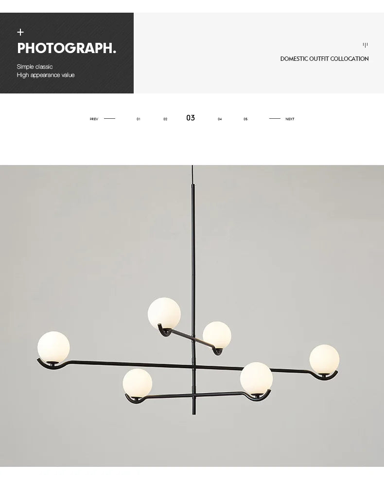 Lustre Noir Moderne — Verre