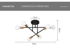 Lustre Industriel Design — Fer Forgé 6 Têtes — Salon et Salle à Manger LED