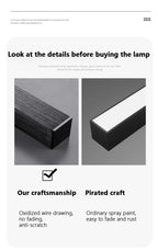 Lustre LED Chambre — Noir