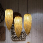 Lustre Bambou Créatif Style Loft - Suspension LED Asiatique Artisanal
