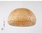 Suspension Bambou Tricotée Main 26cm - Lustre Artisanal Naturel LED
