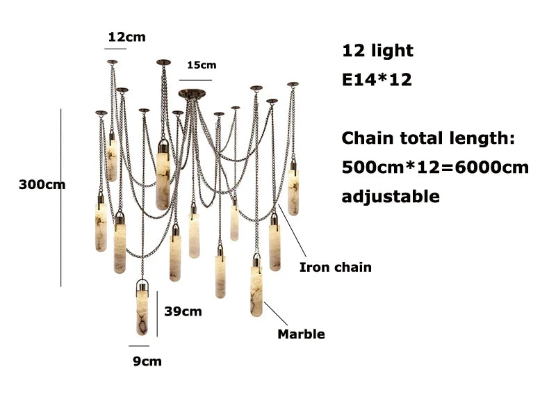 Lustre Aluminium Design — Métal — 7 ampoules