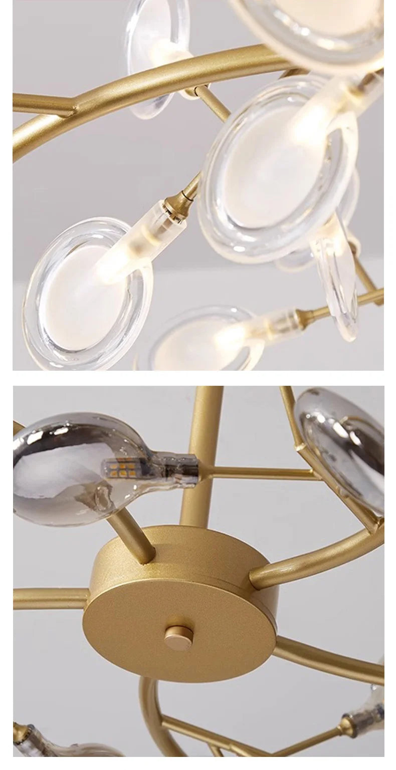 Lustre Fer Forgé — Lustre Branches LED