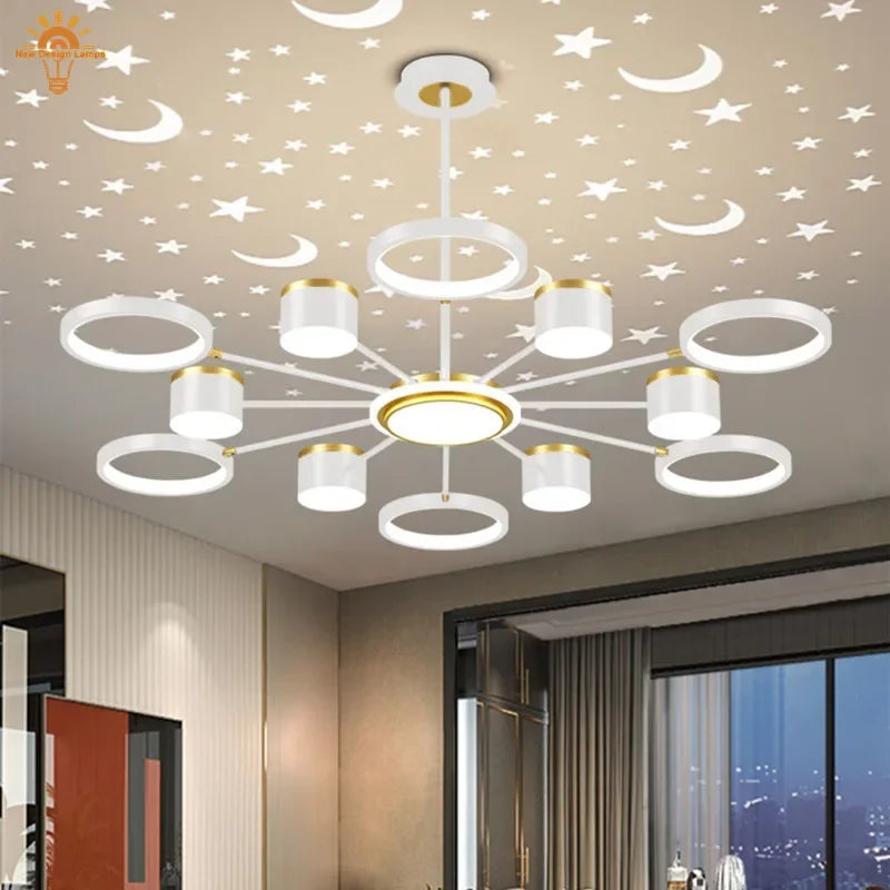 Lustre Moderne LED — Blanc