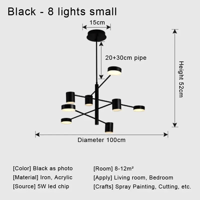 Lustre Moderne Noir — Cuivre