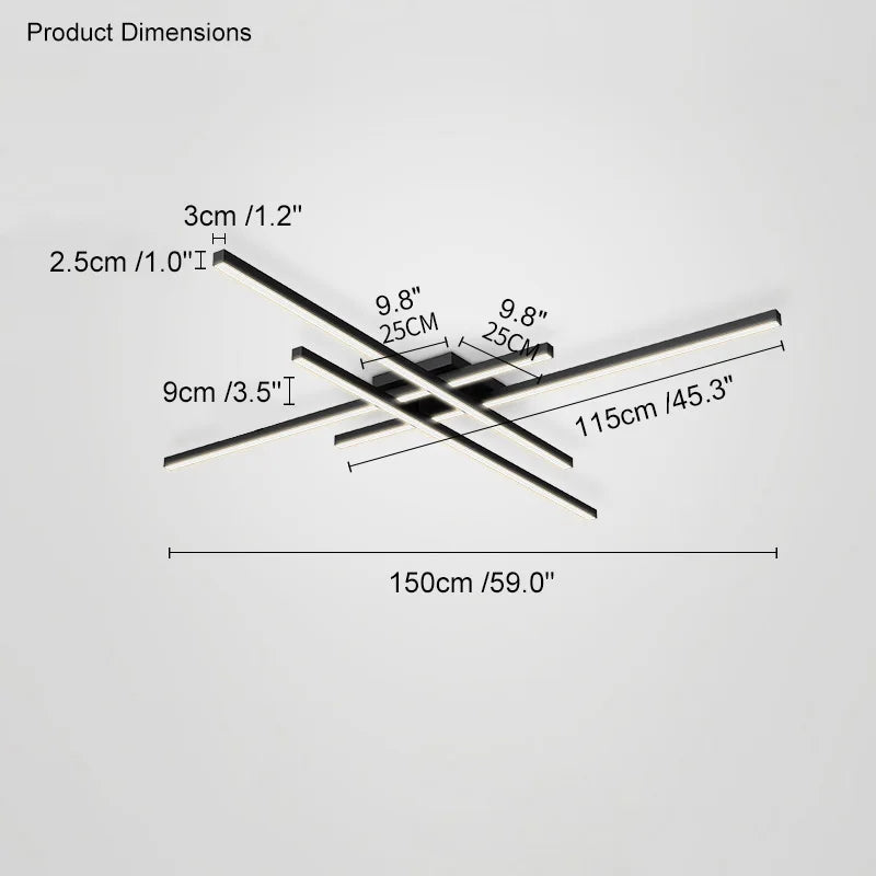 Lustre LED Chambre — Noir